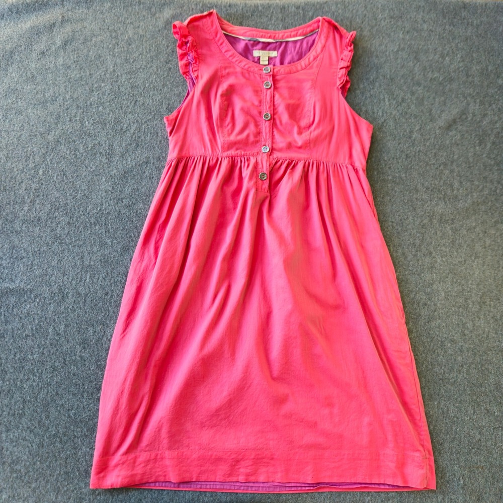 BURBERRY Brit Dress Womens XS Pink Ruffle Sleeve Empire Waist Pocket Cottagecore